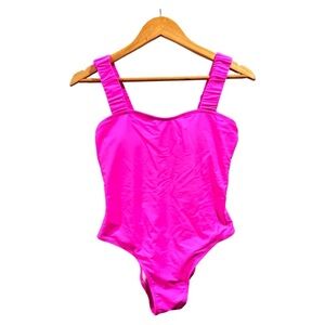 Zaful Pink Scrunched Strap One piece Bathing suit Size M
